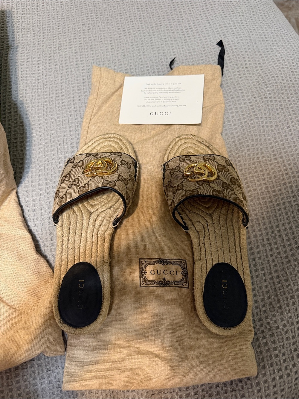Gucci Beige / Ebony Shoe Box Label Original GG - Picture 2 of 3